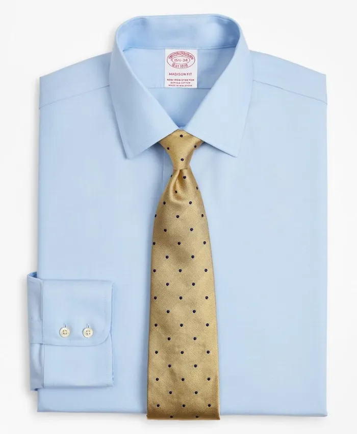 Brooks Brothers Dress Shirts Stretch Madison ClassicFit Dress Shirt NonIron Twill Ainsley Collar Light Blue 8211 Men Brooks Brothers Dress Shirts Stretch Madison ClassicFit Dress Shirt NonIron Twill Ainsley Collar Light Blue 8211 Men