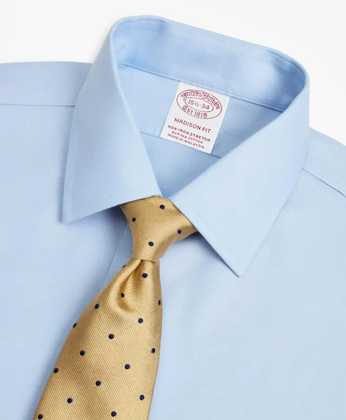 Brooks Brothers Dress Shirts Stretch Madison ClassicFit Dress Shirt NonIron Twill Ainsley Collar Light Blue 8211 Men Brooks Brothers Dress Shirts Stretch Madison ClassicFit Dress Shirt NonIron Twill Ainsley Collar Light Blue 8211 Men