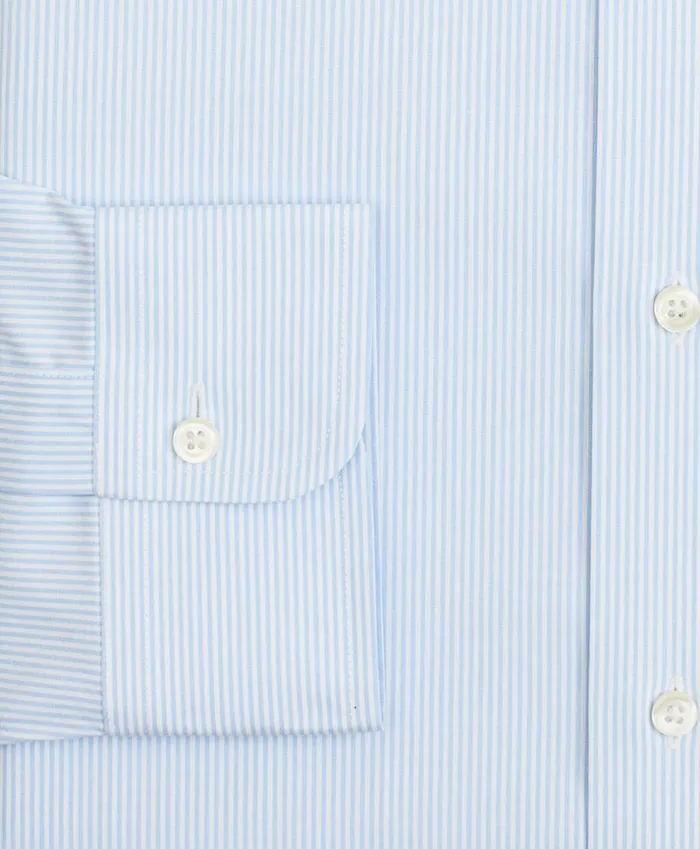 Brooks Brothers Dress Shirts Stretch Regent Fitted Dress Shirt NonIron Poplin English Collar Fine Stripe Light Blue 8211 Men Brooks Brothers Dress Shirts Stretch Regent Fitted Dress Shirt NonIron Poplin English Collar Fine Stripe Light Blue 8211 Men