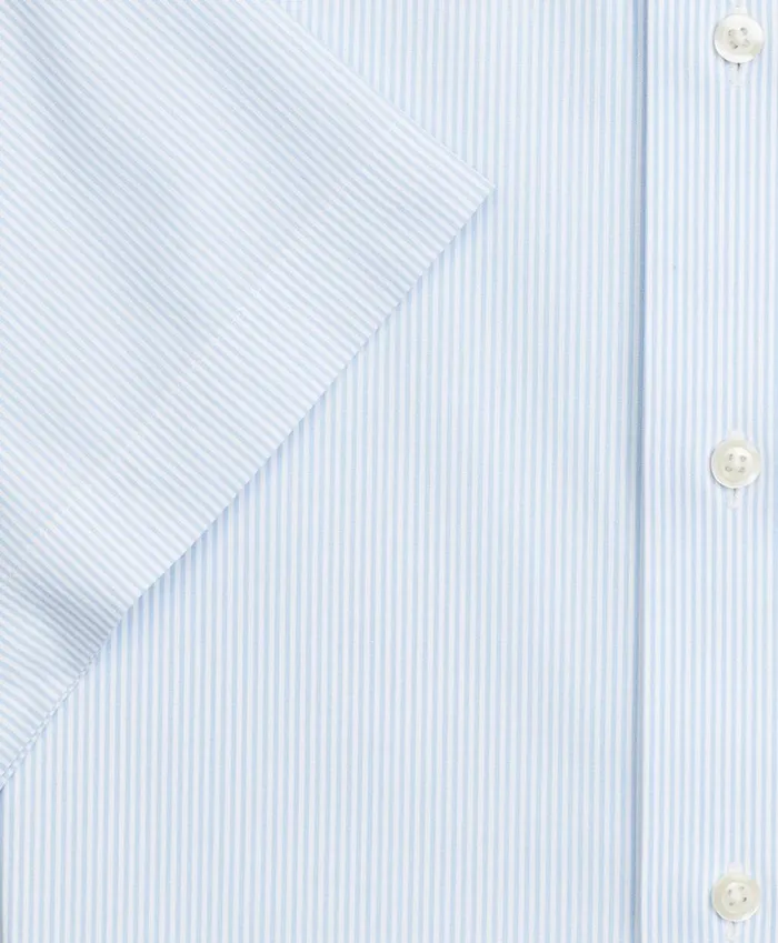 Brooks Brothers Dress Shirts Stretch Regent Fitted Dress Shirt NonIron Poplin ShortSleeve Fine Stripe Light Blue 8211 Men Brooks Brothers Dress Shirts Stretch Regent Fitted Dress Shirt NonIron Poplin ShortSleeve Fine Stripe Light Blue 8211 Men
