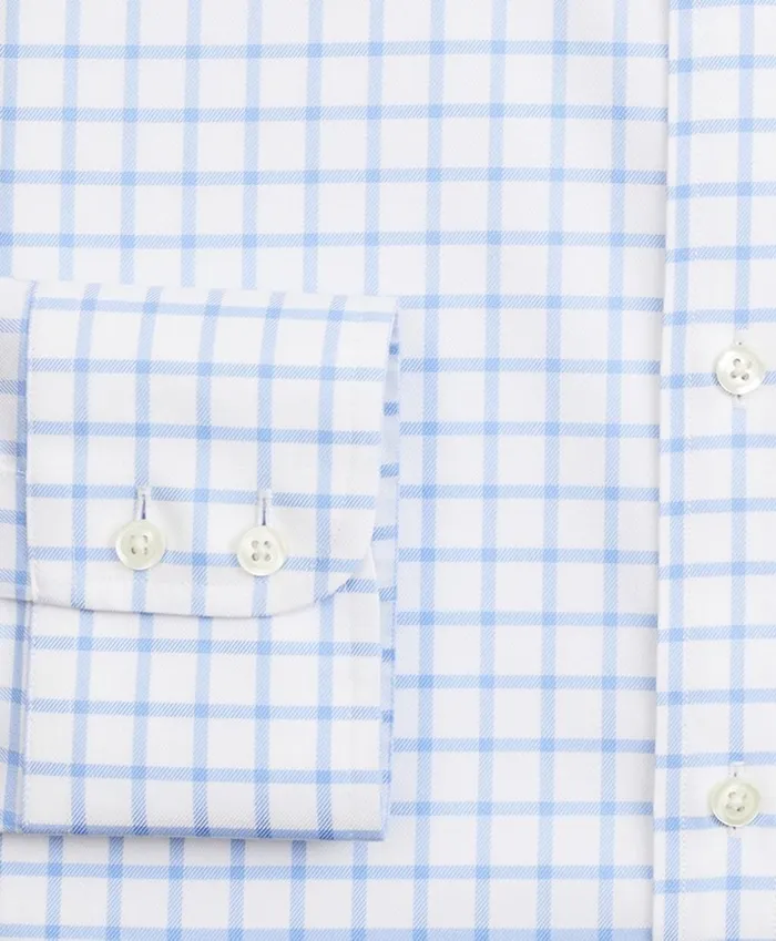 Brooks Brothers Dress Shirts Stretch Regent Fitted Dress Shirt NonIron Twill English Collar Grid Check Light Blue 8211 Men Brooks Brothers Dress Shirts Stretch Regent Fitted Dress Shirt NonIron Twill English Collar Grid Check Light Blue 8211 Men