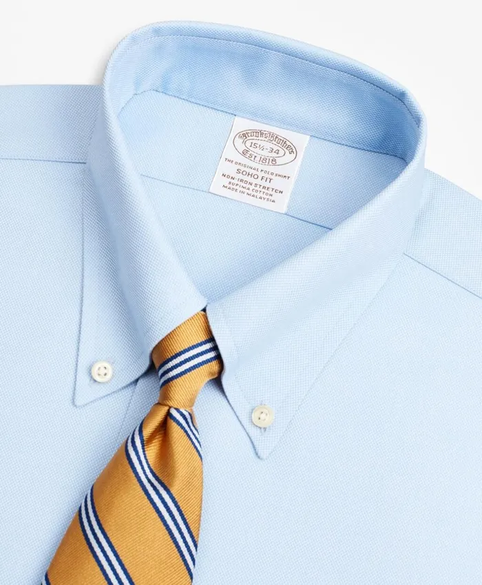 Brooks Brothers Dress Shirts Stretch Soho ExtraSlimFit Dress Shirt NonIron Royal Oxford ButtonDown Collar Light Blue 8211 Men Brooks Brothers Dress Shirts Stretch Soho ExtraSlimFit Dress Shirt NonIron Royal Oxford ButtonDown Collar Light Blue 8211 Men