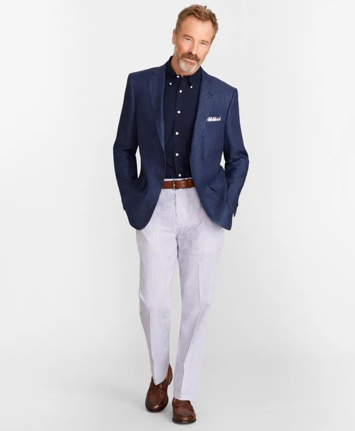Brooks Brothers Dress Trousers Madison Fit Stripe Seersucker Trousers Bluewhite 8211 Men Brooks Brothers Dress Trousers Madison Fit Stripe Seersucker Trousers Bluewhite 8211 Men