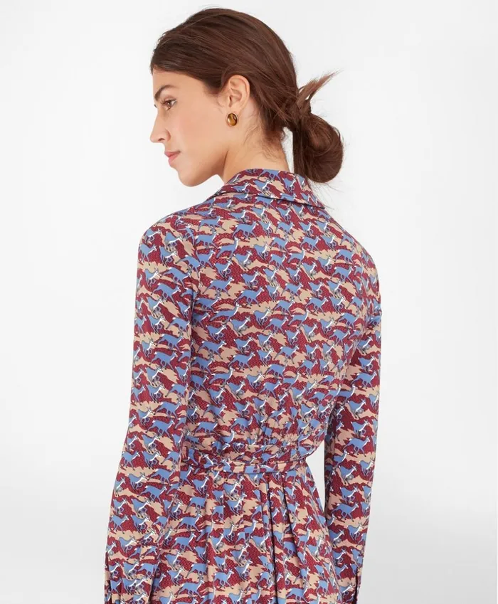 Brooks Brothers Dresses DeerPrint Jersey Faux Wrap Dress Multi 8211 Women Brooks Brothers Dresses DeerPrint Jersey Faux Wrap Dress Multi 8211 Women