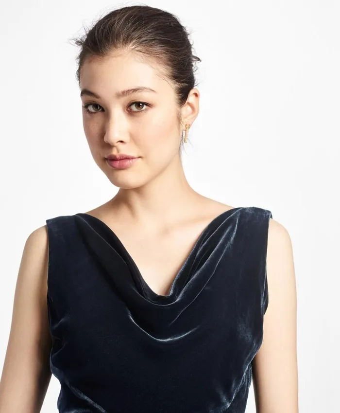 Brooks Brothers Dresses Sleeveless SilkBlend And Velvet Evening Gown Black 8211 Women Brooks Brothers Dresses Sleeveless SilkBlend And Velvet Evening Gown Black 8211 Women