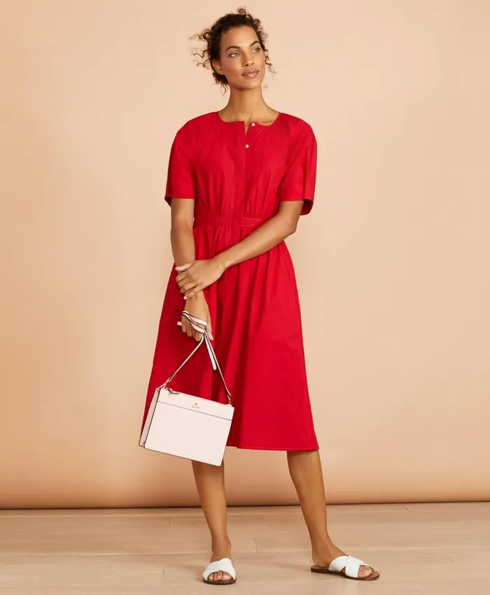 Brooks Brothers Dresses Stretch Cotton Shirt Dress Red 8211 Women