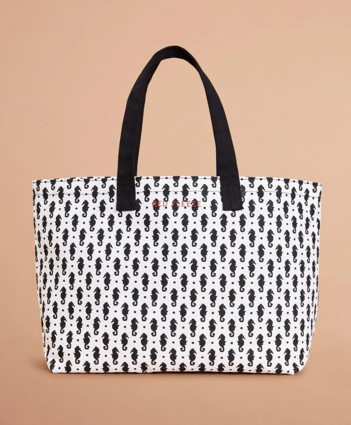 Brooks Brothers Handbags and Wallets SeahorsePrint Canvas Tote Bag Whiteblack 8211 Women Brooks Brothers Handbags and Wallets SeahorsePrint Canvas Tote Bag Whiteblack 8211 Women