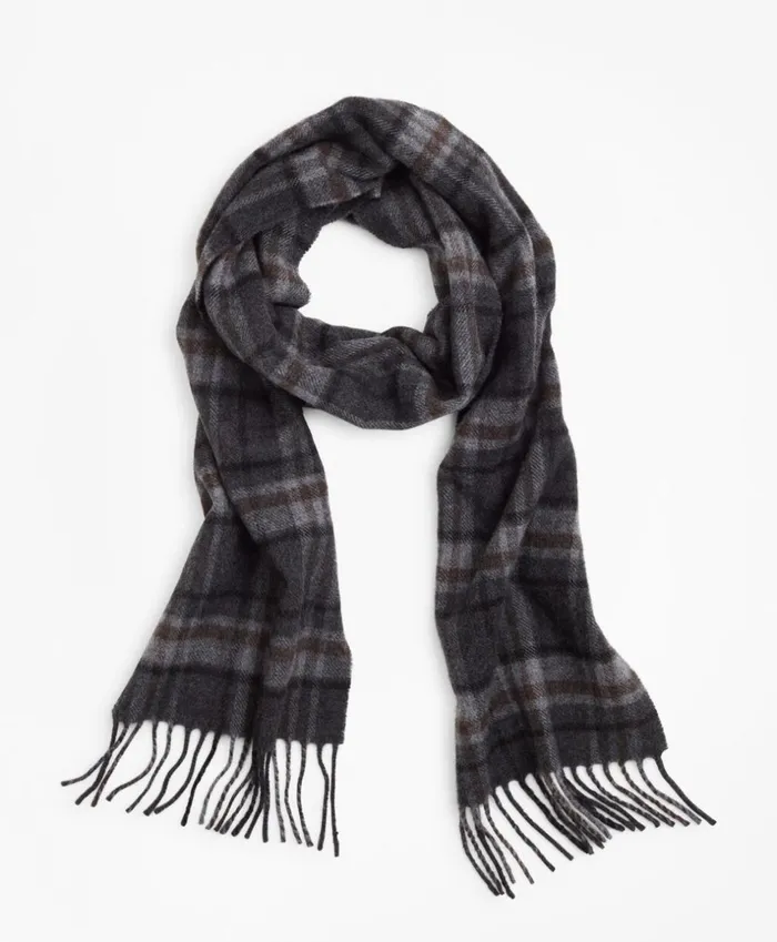 Brooks Brothers Hats Gloves and Scarves Wool Tartan Scarf Grey 8211 Men
