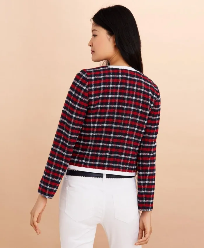 Brooks Brothers Jackets Checked Boucle Jacket Navyred 8211 Women Brooks Brothers Jackets Checked Boucle Jacket Navyred 8211 Women