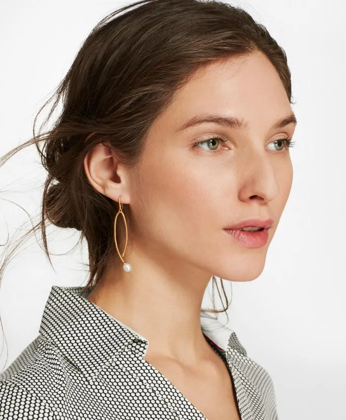 Brooks Brothers Jewelry Freshwater Pearl GoldPlated Long Drop Earrings Gold 8211 Women Brooks Brothers Jewelry Freshwater Pearl GoldPlated Long Drop Earrings Gold 8211 Women