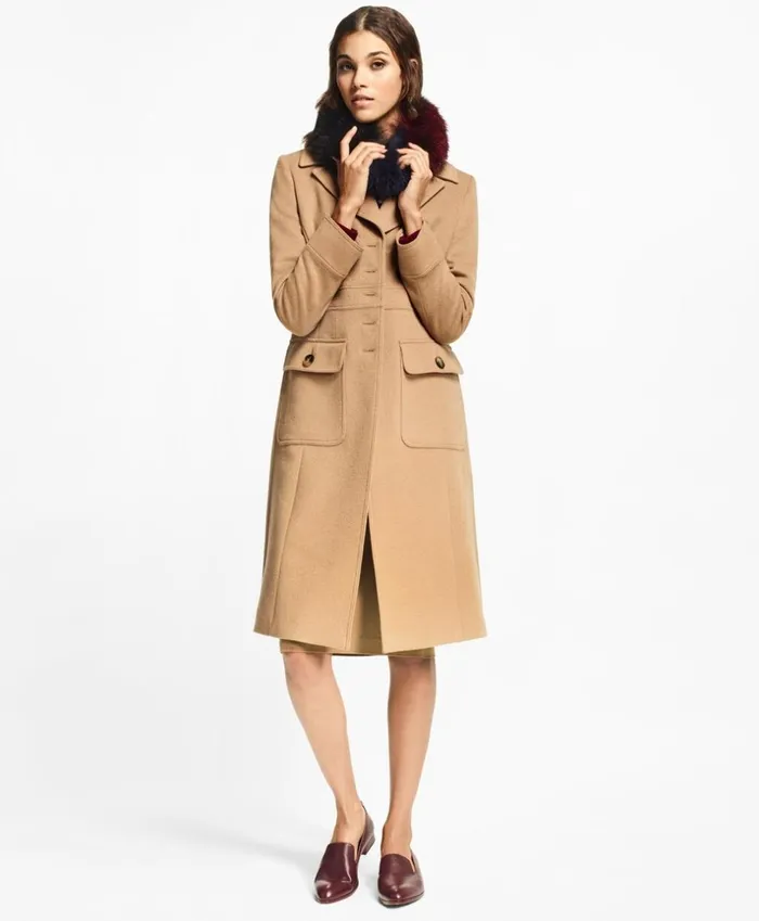 Brooks Brothers Outerwear Camel Hair Polo Coat Camel 8211 Women