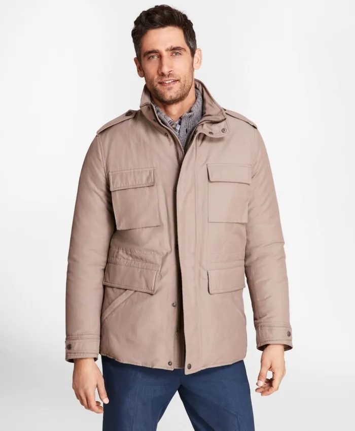 Brooks Brothers Outerwear WaterRepellent Tech Twill Field Jacket Taupe 8211 Men Brooks Brothers Outerwear WaterRepellent Tech Twill Field Jacket Taupe 8211 Men