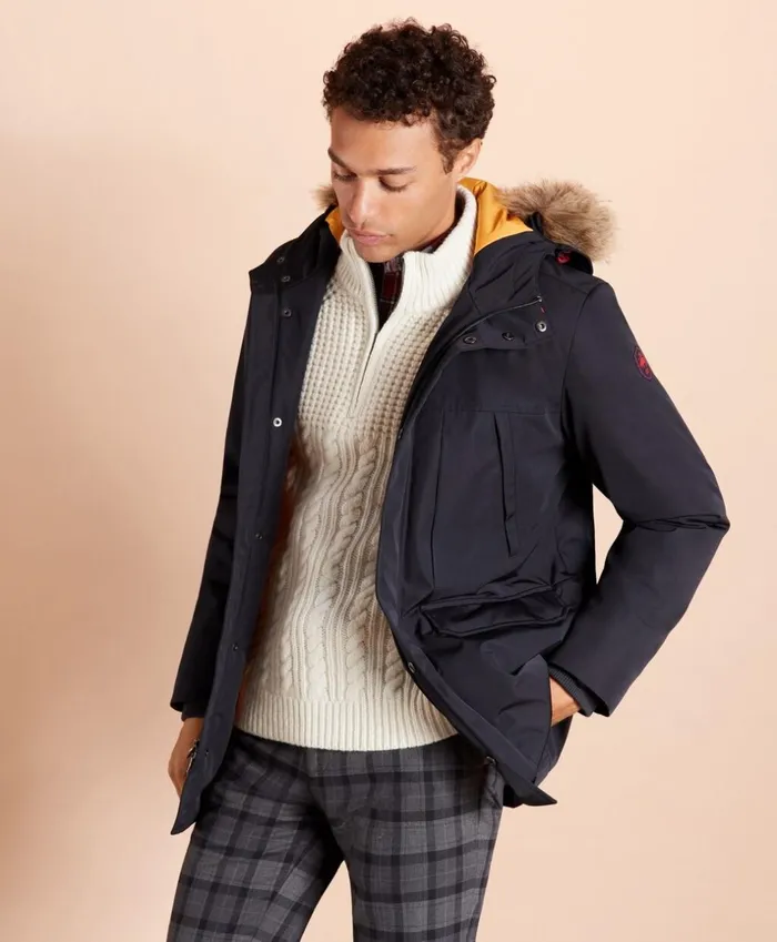 Brooks Brothers Outerwear WaterResistant Parka Black 8211 Men