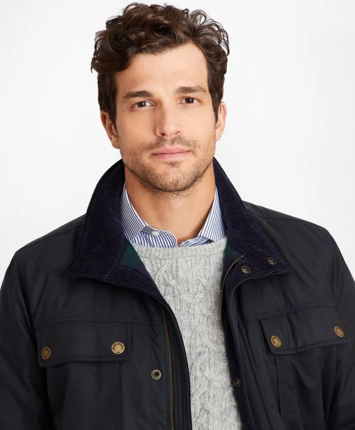 Brooks Brothers Outerwear Waxed Cotton Field Jacket Navy 8211 Men Brooks Brothers Outerwear Waxed Cotton Field Jacket Navy 8211 Men