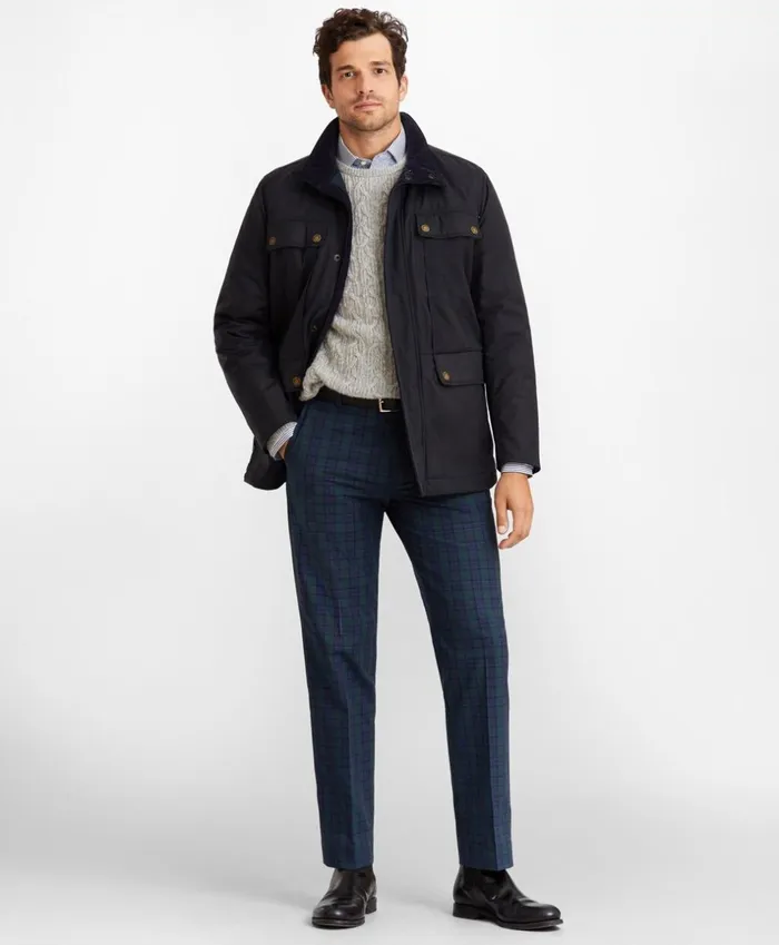 Brooks Brothers Outerwear Waxed Cotton Field Jacket Navy 8211 Men Brooks Brothers Outerwear Waxed Cotton Field Jacket Navy 8211 Men