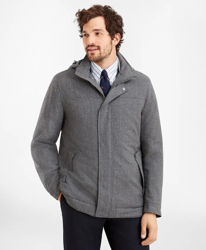 Brooks Brothers Outerwear Wool Hooded Jacket Light Grey 8211 Men Brooks Brothers Outerwear Wool Hooded Jacket Light Grey 8211 Men