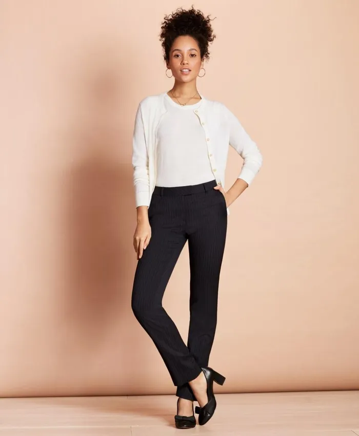 Brooks Brothers Pants Skirts and Shorts Pinstripe StretchWool Tapered Trousers Navy 8211 Women Brooks Brothers Pants Skirts and Shorts Pinstripe StretchWool Tapered Trousers Navy 8211 Women