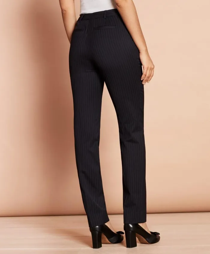 Brooks Brothers Pants Skirts and Shorts Pinstripe StretchWool Tapered Trousers Navy 8211 Women Brooks Brothers Pants Skirts and Shorts Pinstripe StretchWool Tapered Trousers Navy 8211 Women