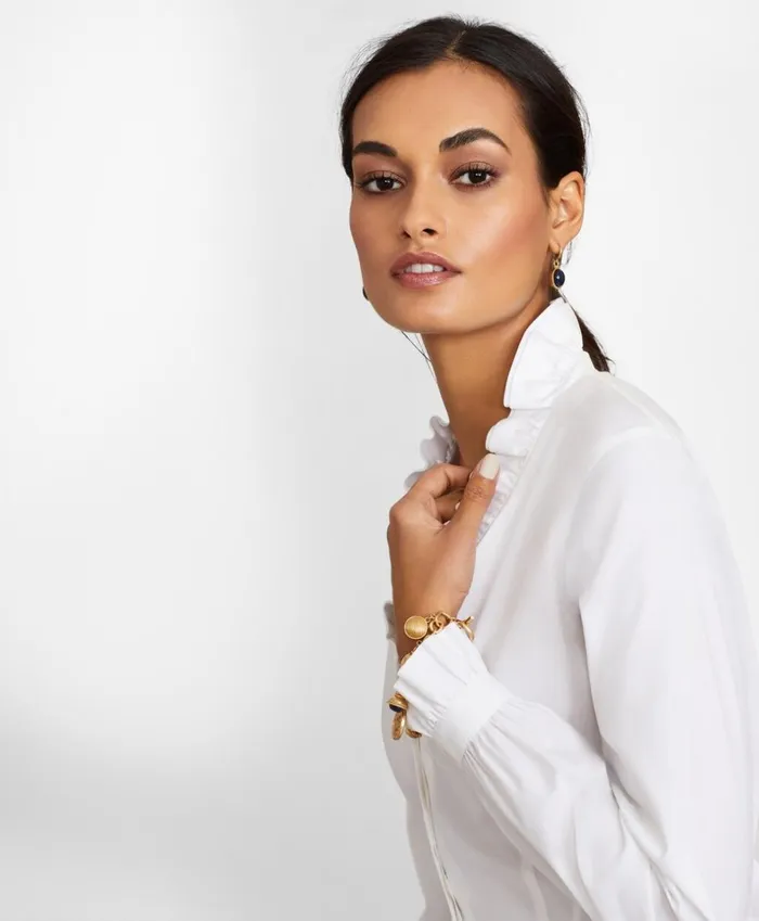 Brooks Brothers Petites Petite NonIron Stretch Supima Cotton Ruffle Pinpoint Oxford Dress Shirt White 8211 Women Brooks Brothers Petites Petite NonIron Stretch Supima Cotton Ruffle Pinpoint Oxford Dress Shirt White 8211 Women