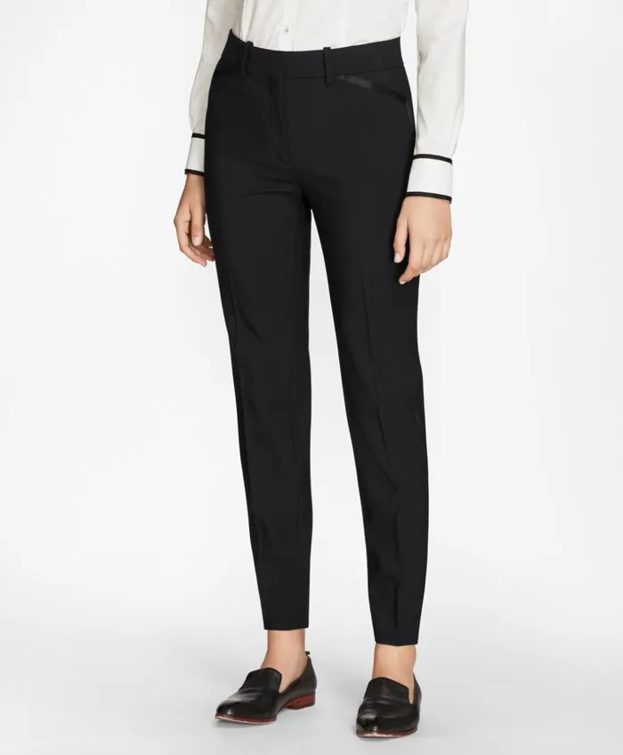 Brooks Brothers Petites Petite SlimFit StretchWool Crepe Tuxedo Pants Black 8211 Women Brooks Brothers Petites Petite SlimFit StretchWool Crepe Tuxedo Pants Black 8211 Women