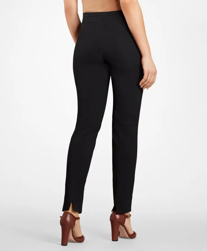 Brooks Brothers Petites Petite StretchCotton Jacquard Pants Blacknavy 8211 Women