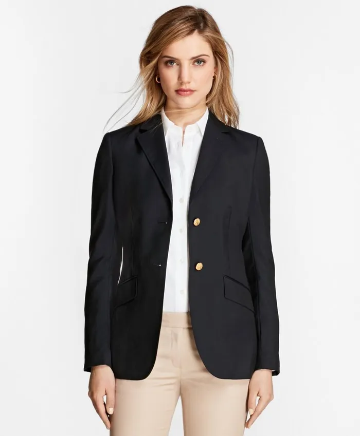 Brooks Brothers Petites Petite TwoButton Wool Blazer Navy 8211 Women