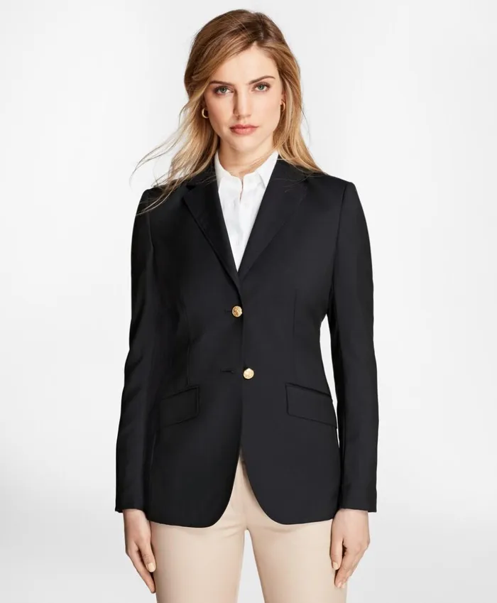 Brooks Brothers Petites Petite TwoButton Wool Blazer Navy 8211 Women Brooks Brothers Petites Petite TwoButton Wool Blazer Navy 8211 Women