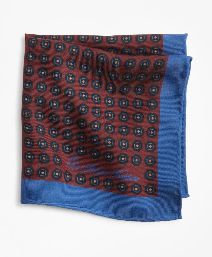 Brooks Brothers Pocket Squares and Handkerchiefs Foulard Plaid Pocket Square Burgundynavy 8211 Men