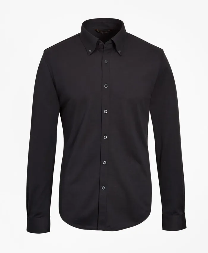 Brooks Brothers Polos and TShirts Premium ExtraFine Supima Cotton Pique ButtonDown Shirt Black 8211 Men Brooks Brothers Polos and TShirts Premium ExtraFine Supima Cotton Pique ButtonDown Shirt Black 8211 Men
