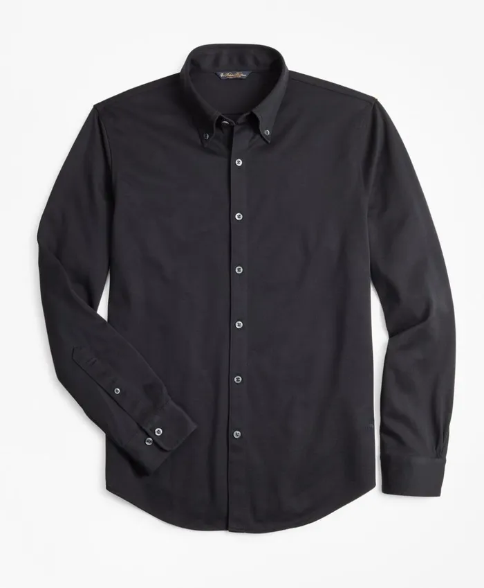 Brooks Brothers Polos and TShirts Premium ExtraFine Supima Cotton Pique ButtonDown Shirt Black 8211 Men Brooks Brothers Polos and TShirts Premium ExtraFine Supima Cotton Pique ButtonDown Shirt Black 8211 Men