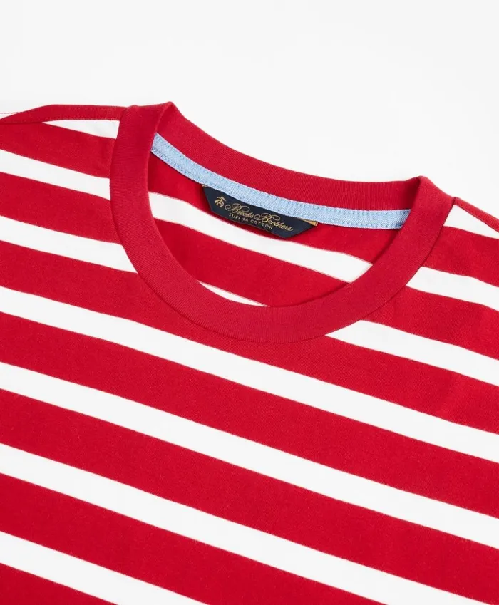 Brooks Brothers Polos and TShirts Supima Cotton Stripe TShirt Red 8211 Men Brooks Brothers Polos and TShirts Supima Cotton Stripe TShirt Red 8211 Men