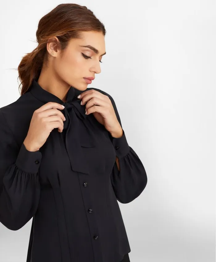 Brooks Brothers Shirts and Tops BowNeck Silk Georgette Blouse Black 8211 Women Brooks Brothers Shirts and Tops BowNeck Silk Georgette Blouse Black 8211 Women