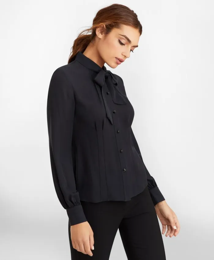 Brooks Brothers Shirts and Tops BowNeck Silk Georgette Blouse Black 8211 Women Brooks Brothers Shirts and Tops BowNeck Silk Georgette Blouse Black 8211 Women