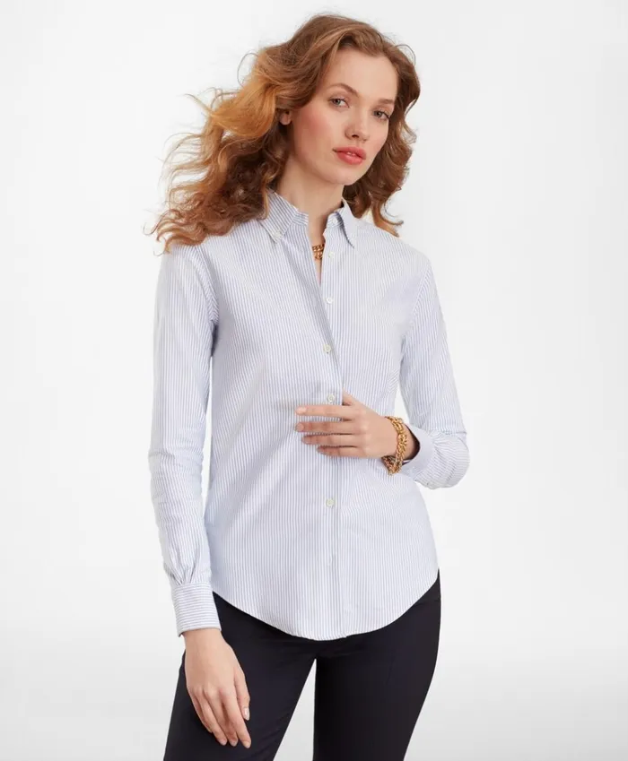 Brooks Brothers Shirts and Tops ClassicFit Supima Cotton Oxford Stripe ButtonDown Shirt Blue 8211 Women Brooks Brothers Shirts and Tops ClassicFit Supima Cotton Oxford Stripe ButtonDown Shirt Blue 8211 Women