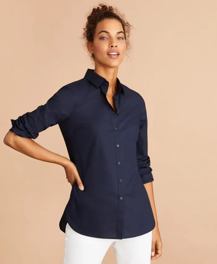 Brooks Brothers Shirts and Tops Cotton Poplin Tunic Navy 8211 Women