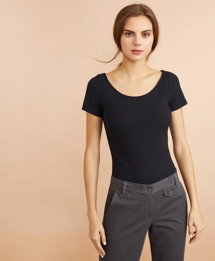 Brooks Brothers Shirts and Tops RibKnit Short Sleeve Bodysuit Black 8211 Women Brooks Brothers Shirts and Tops RibKnit Short Sleeve Bodysuit Black 8211 Women