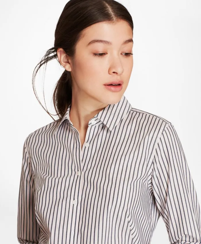 Brooks Brothers Shirts and Tops Striped Cotton Dobby Fitted Shirt Blueyellow 8211 Women Brooks Brothers Shirts and Tops Striped Cotton Dobby Fitted Shirt Blueyellow 8211 Women