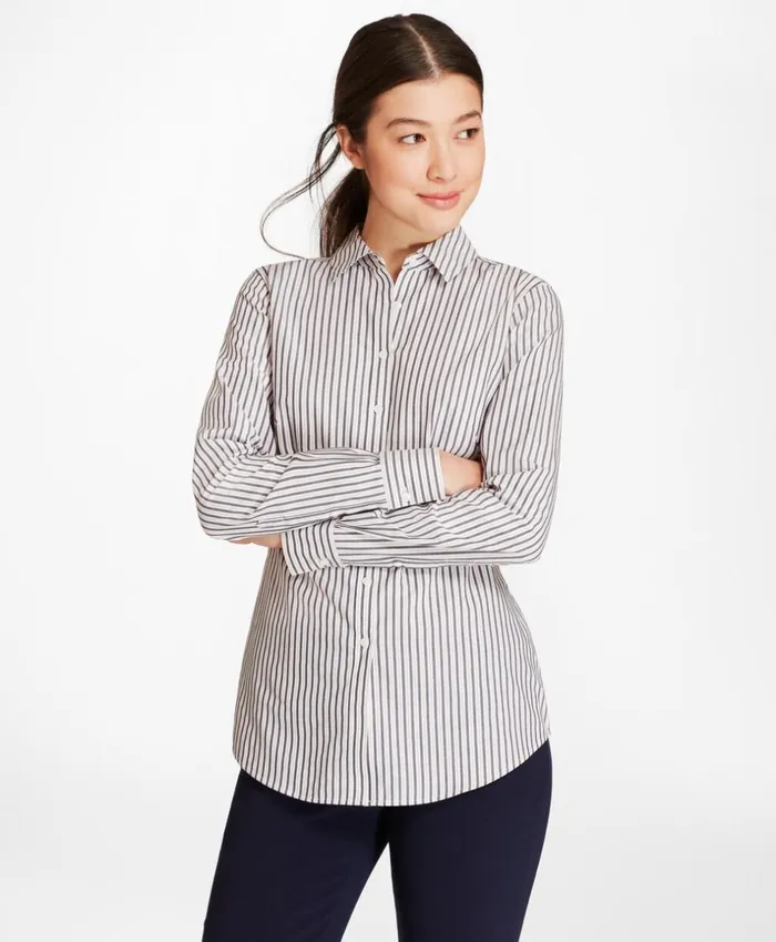 Brooks Brothers Shirts and Tops Striped Cotton Dobby Fitted Shirt Blueyellow 8211 Women Brooks Brothers Shirts and Tops Striped Cotton Dobby Fitted Shirt Blueyellow 8211 Women