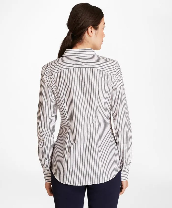 Brooks Brothers Shirts and Tops Striped Cotton Dobby Fitted Shirt Blueyellow 8211 Women Brooks Brothers Shirts and Tops Striped Cotton Dobby Fitted Shirt Blueyellow 8211 Women