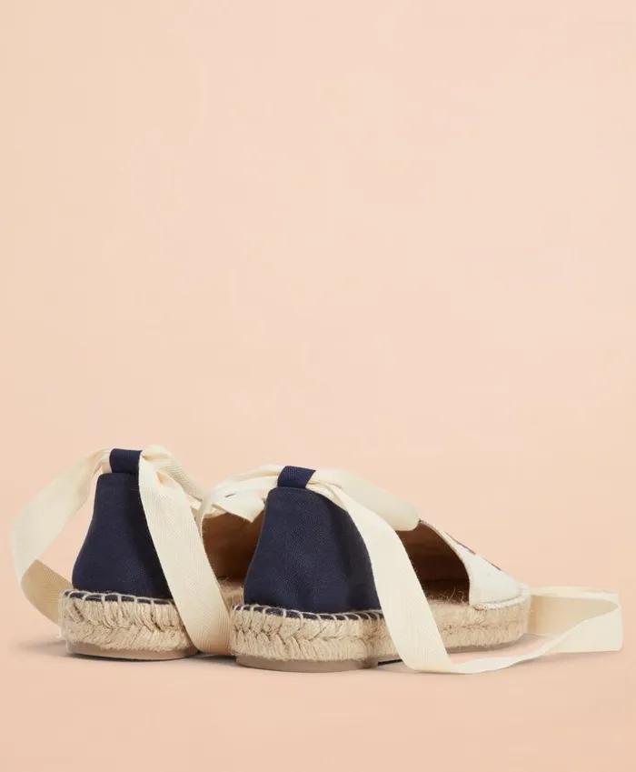 Brooks Brothers Shoes and Belts FloralEmbroidered Espadrilles Natural 8211 Women Brooks Brothers Shoes and Belts FloralEmbroidered Espadrilles Natural 8211 Women