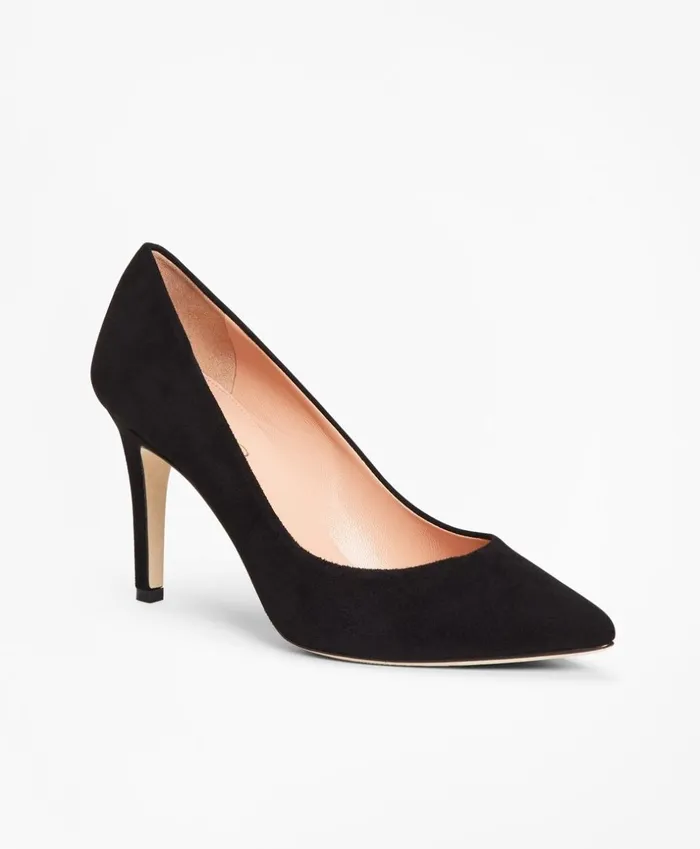 Brooks Brothers Shoes and Belts Suede PointToe Pumps Black 8211 Women