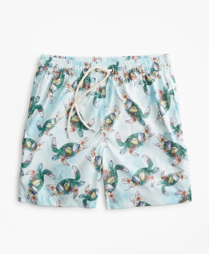 Brooks Brothers Shorts and Swimwear Montauk 6034 Turtle Print Swim Trunks Multi 8211 Men Brooks Brothers Shorts and Swimwear Montauk 6034 Turtle Print Swim Trunks Multi 8211 Men