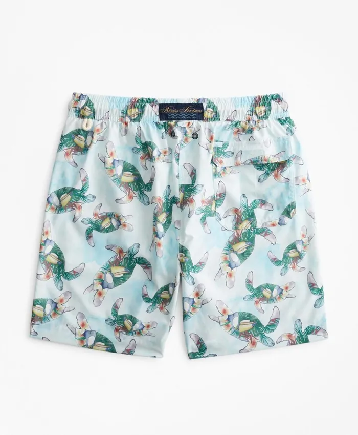 Brooks Brothers Shorts and Swimwear Montauk 6034 Turtle Print Swim Trunks Multi 8211 Men Brooks Brothers Shorts and Swimwear Montauk 6034 Turtle Print Swim Trunks Multi 8211 Men