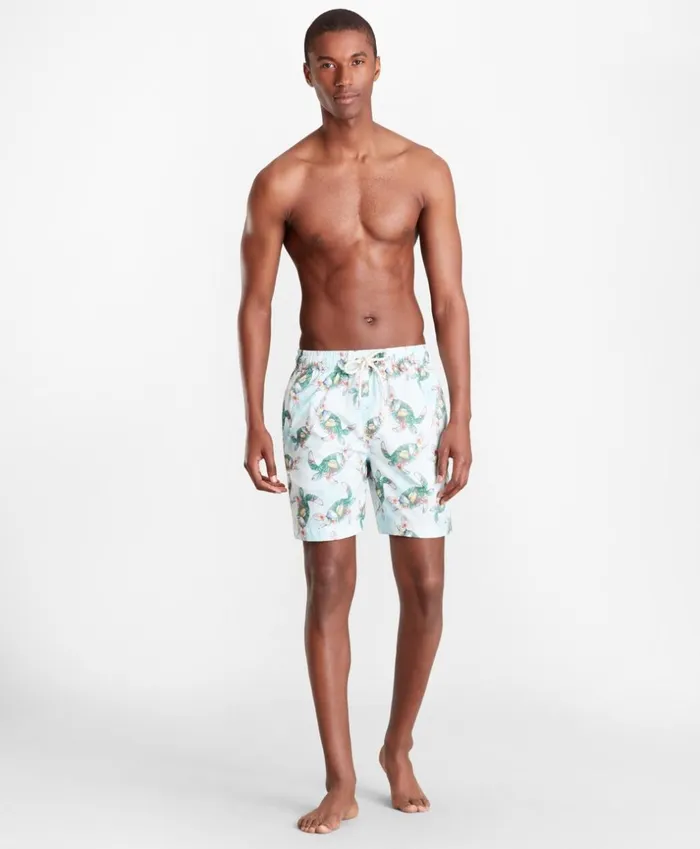 Brooks Brothers Shorts and Swimwear Montauk 6034 Turtle Print Swim Trunks Multi 8211 Men Brooks Brothers Shorts and Swimwear Montauk 6034 Turtle Print Swim Trunks Multi 8211 Men