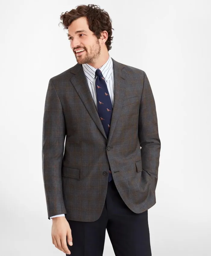 Brooks Brothers Sport Coats and Vests Regent Fit MultiPlaid Sport Coat Dark Grey 8211 Men Brooks Brothers Sport Coats and Vests Regent Fit MultiPlaid Sport Coat Dark Grey 8211 Men