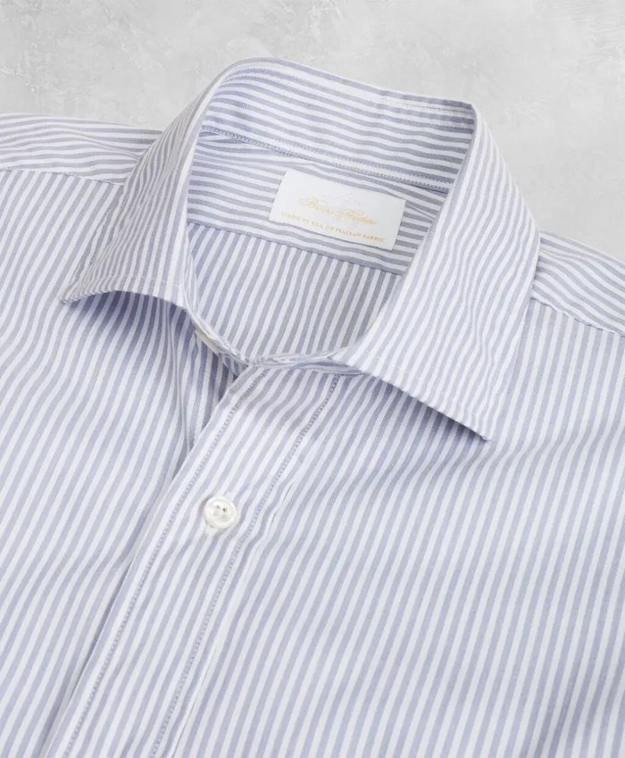 Brooks Brothers Sport Shirts Golden Fleece Regent Fit Striped Flannel Sport Shirt Light Blue 8211 Men