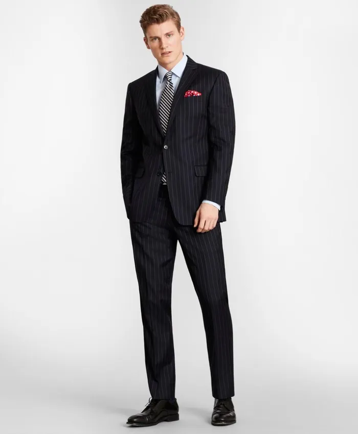 Brooks Brothers Suits BrooksGate MilanoFit BeadStripe Wool Twill Suit Pants Navy 8211 Men Brooks Brothers Suits BrooksGate MilanoFit BeadStripe Wool Twill Suit Pants Navy 8211 Men