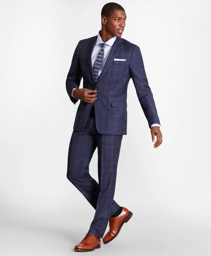 Brooks Brothers Suits BrooksGate RegentFit Windowpane Wool Twill Suit Jacket Blue 8211 Men Brooks Brothers Suits BrooksGate RegentFit Windowpane Wool Twill Suit Jacket Blue 8211 Men