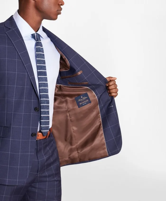Brooks Brothers Suits BrooksGate RegentFit Windowpane Wool Twill Suit Jacket Blue 8211 Men Brooks Brothers Suits BrooksGate RegentFit Windowpane Wool Twill Suit Jacket Blue 8211 Men