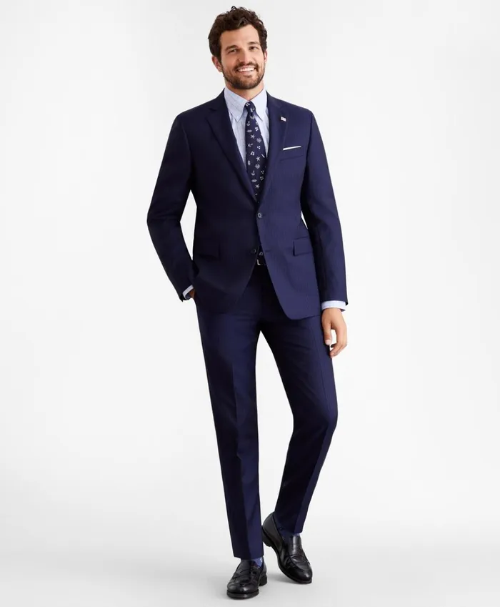 Brooks Brothers Suits Regent Fit TwoButton Stripe 1818 Suit Navy 8211 Men